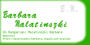 barbara malatinszki business card